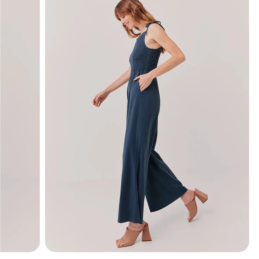 Pact Soiree one and done jumpsuit size large blue